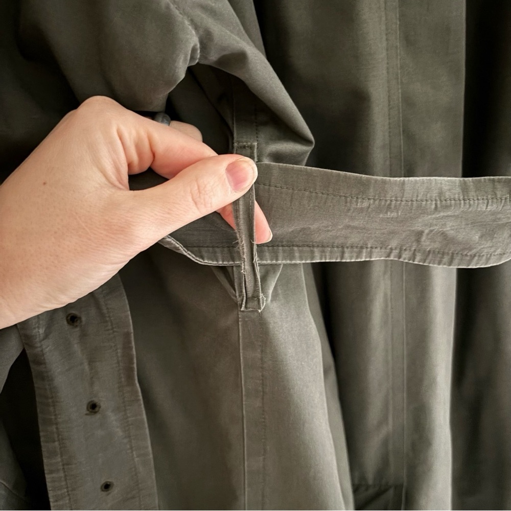 Burberry Olive Green Long Trench Coat - Picture 9 of 15